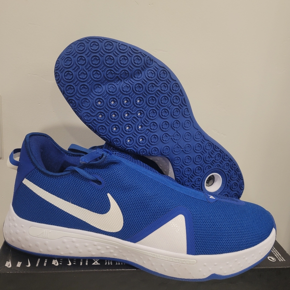 Nike Mens PG4 Blue/White Signature Basketball Shoe CW4134 404 size 18